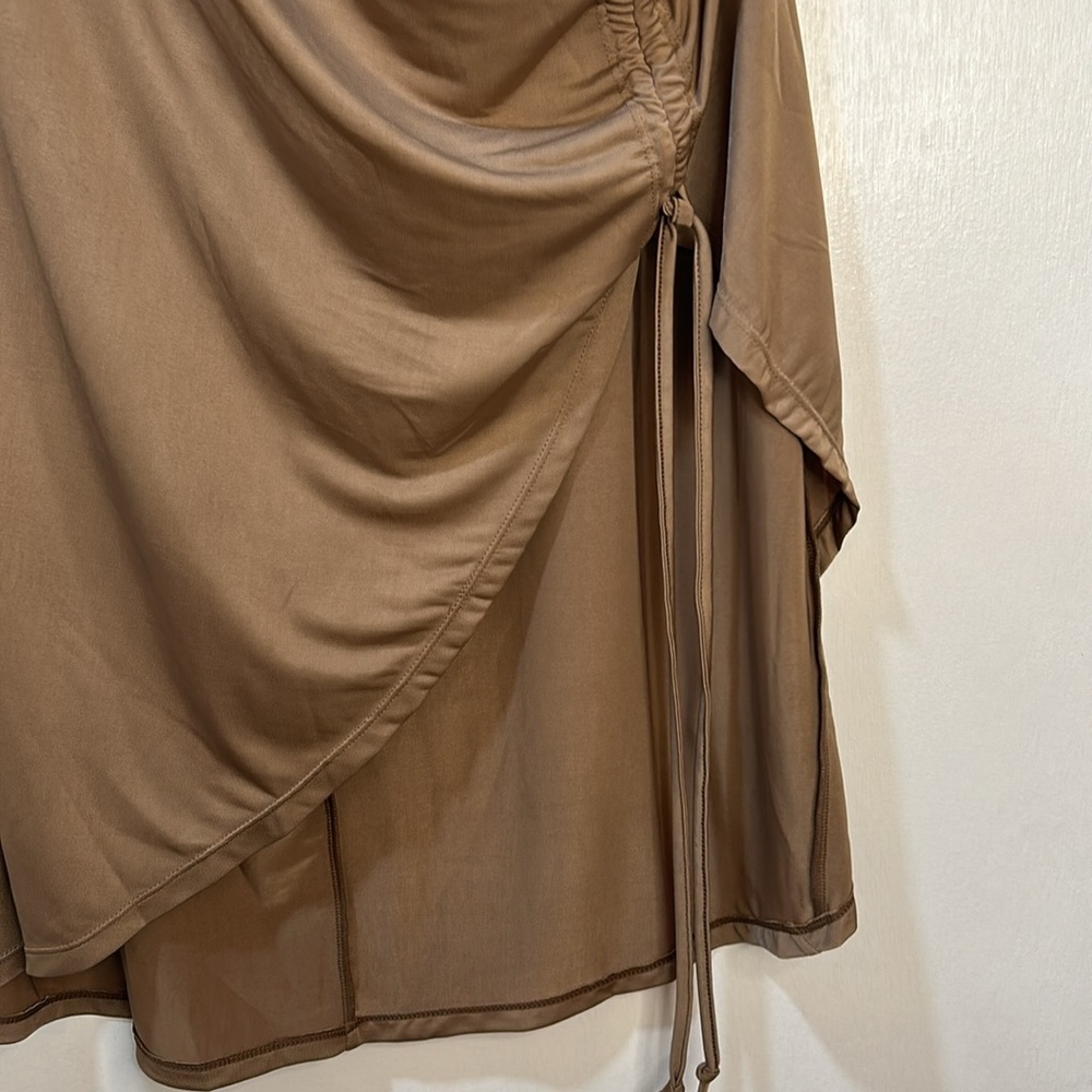 SHOESDAZZEL FLATTERING RUCHED SKIRT SIZE XXL BROWN NEW - Picture 5 of 12